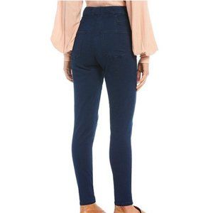 Jean Skinny Taille Haute LOFT – Rayé, Stretch, Bleu Clair, Taille 28/6